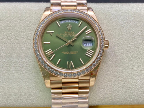 Replica Rolex Day Date M228345RBR-0011 EW Factory Gold Strap Watch