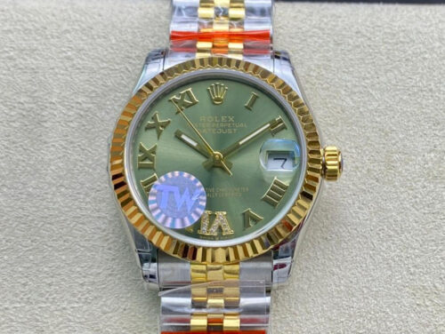 Replica Rolex Datejust 178273 31MM TW Factory Green Dial Watch