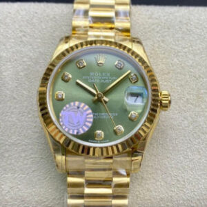 Replica Rolex Datejust M278278-0011 31MM TW Factory Gold Strap Diamond-set Dial Watch