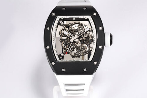 Replica Richard Mille RM-055 BBR Factory White Rubber Strap Watch