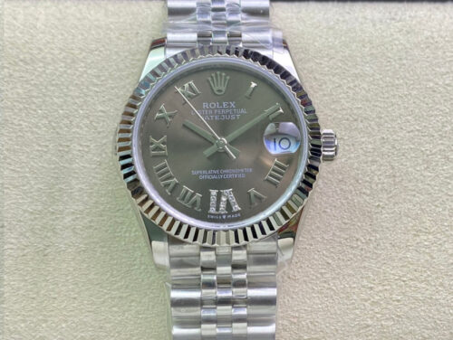 Replica Rolex Datejust M278274-0028 31MM EW Factory Gray Stainless Steel Strap Watch