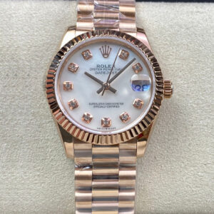 Replica Rolex Datejust M278275-0009 31MM EW Factory White Diamond Dial Watch