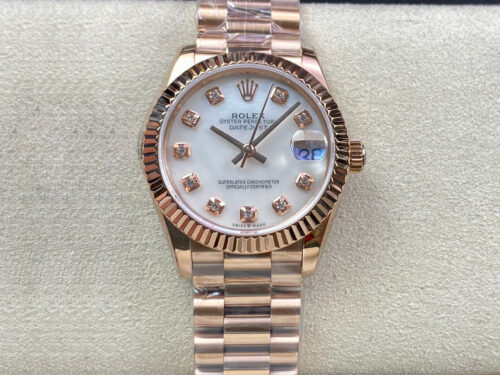 Replica Rolex Datejust M278275-0009 31MM EW Factory White Diamond Dial Watch