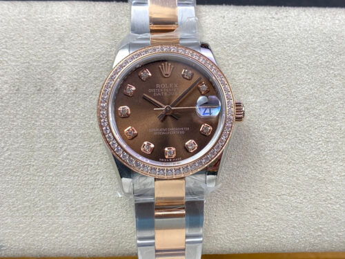 Replica Rolex Datejust M278381RBR-0027 31MM EW Factory Brown Diamond Dial Watch
