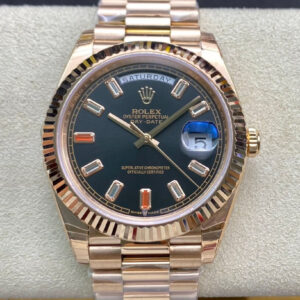 Replica Rolex Day Date 40MM EW Factory Black Dial Watch