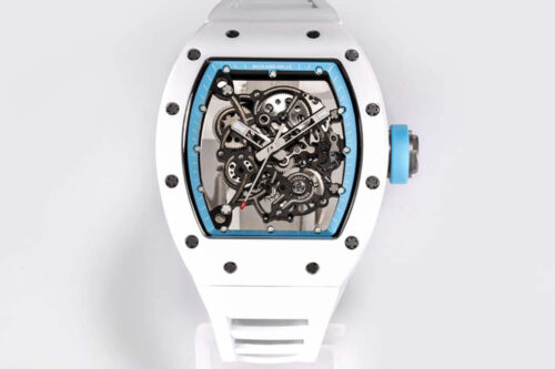 Replica Richard Mille RM-055 BBR Factory Ceramic Case White Rubber Strap Watch
