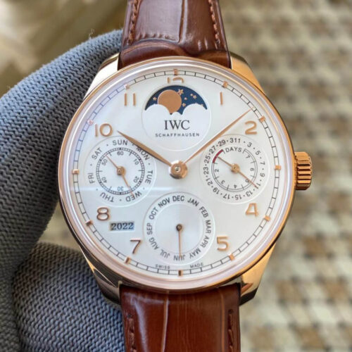Replica IWC Portuguese Perpetual Calendar IW503302 APS Factory White Dial Watch