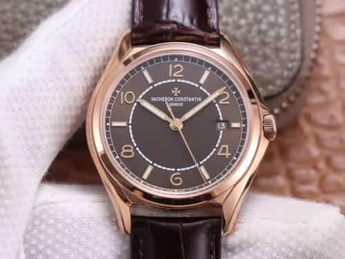 Replica Vacheron Constantin Fiftysix 4600E/000R-B576 ZF Factory Brown Strap Watch