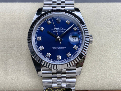 Replica Rolex Datejust M126334-0016 Clean Factory Diamond Dial Watch