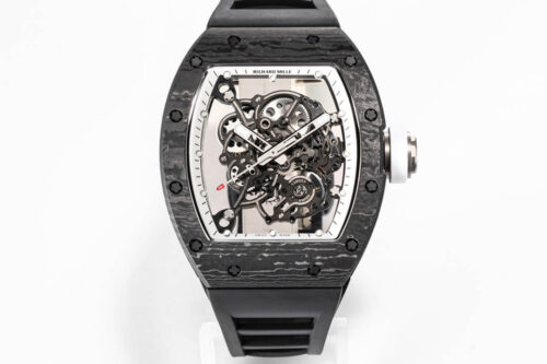 Replica Richard Mille RM055 NTPT BBR Factory Skeleton Dial Black Strap Watch
