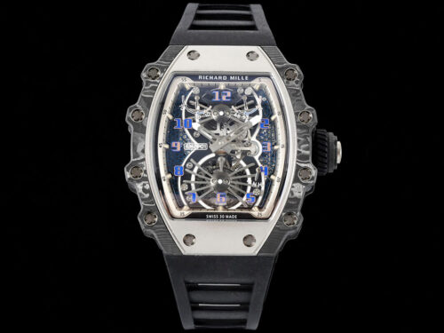 Replica Richard Mille RM21-01 RM Factory Skeleton Dial Black Strap Watch