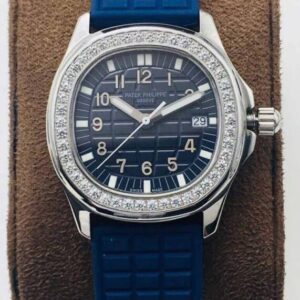 Replica Patek Philippe Aquanaut 5067A-025 Quartz Movement PPF Factory Blue strap Watch