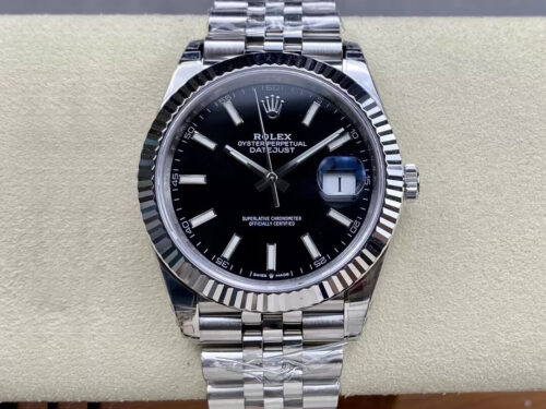 Replica Rolex Datejust M126334-0018 VS Factory Black Dial Watch