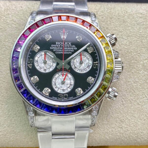 Replica Rolex Daytona 116599 RBOW TW Factory Black Diamond Bezel Watch