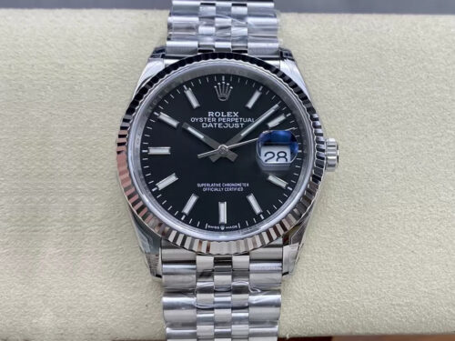 Replica Rolex Datejust M126234-0015 36MM VS Factory Gray Steel Strap Watch