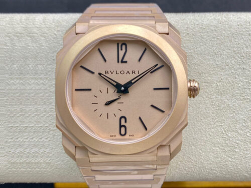 Replica Bvlgari Octo Finissimo 102912 40MM BV Factory Rose Strap Watch