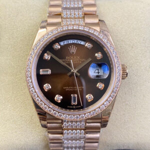 Replica Rolex Day Date M128345rbr-0041 EW Factory Diamond-Set Bezel Watch