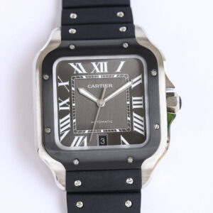 Replica Cartier Santos WSSA0037 GF Factory V2 Black Strap Watch