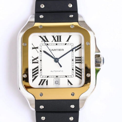 Replica Cartier Santos W2SA0009 GF Factory V2 Yellow Bezel Watch