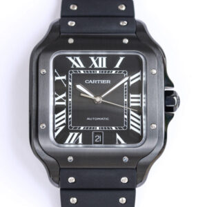 Replica Cartier Santos WSSA0039 GF Factory Charcoal Black Case Watch