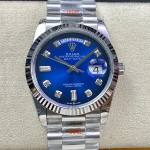 Replica Rolex Day Date M128239-0023 36MM GM Factory Blue Dial Watch