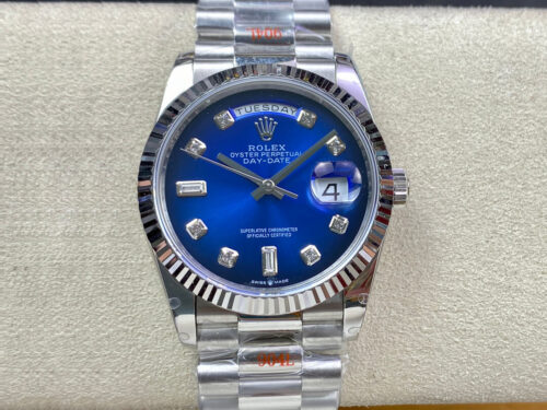 Replica Rolex Day Date M128239-0023 36MM GM Factory Blue Dial Watch