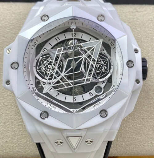 Replica Hublot Big Bang Sang Bleu II 418.HX.2001.RX.MXM21 BB Factory White Ceramic Case Watch