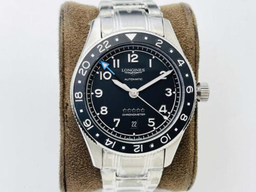 Replica Longines Spirit ZuIu Time L3.812.4.53.6 LG Factory Black Bezel Watch