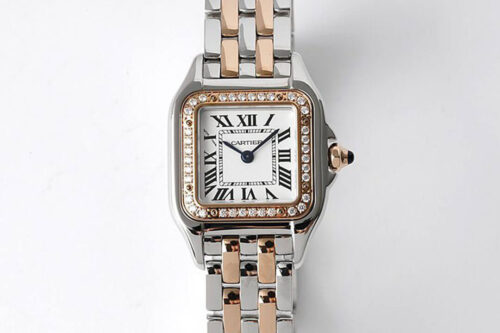 Replica Panthere De Cartier W3PN0006 22MM BV Factory Diamond Bezel White Dial Watch