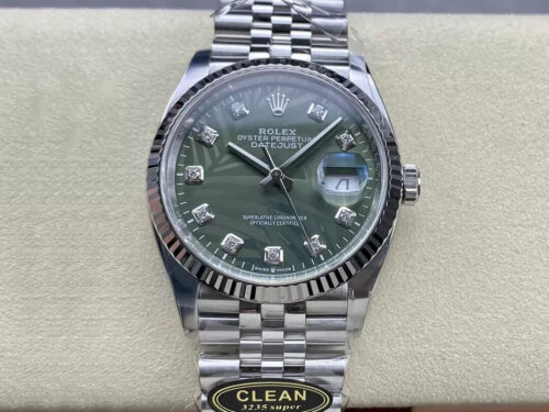 Replica Rolex Datejust M126234-0055 36MM Clean Factory Silver Strap Watch