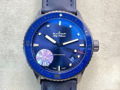 Replica Blancpain Fifty Fathoms 5000-0240-O52A GF Factory Blue Strap Watch