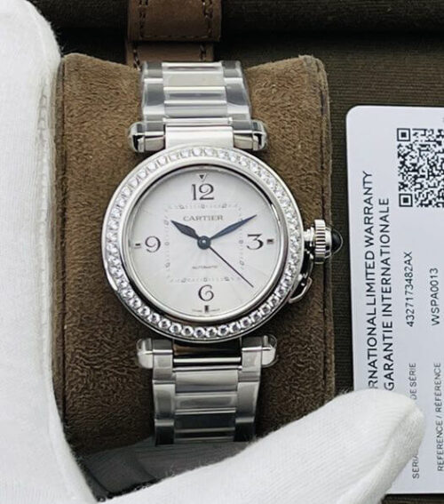 Replica Cartier Pasha 35MM BV Factory Silver Strap Watch