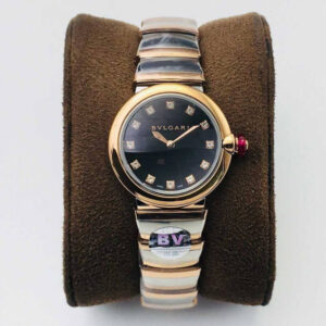 Replica Bvlgari LVCEA BV Factory Black Dial Gold Bezel Watch