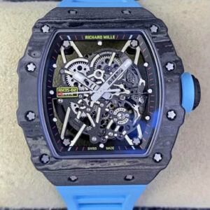 Replica Richard Mille RM35-02 T+ Factory NTPT Blue Rubber Strap Watch