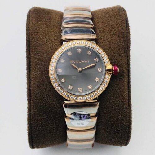 Replica Bvlgari LVCEA BV Factory Rose Gold Diamond-Set Bezel Watch