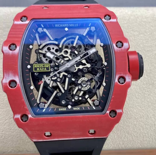 Replica Richard Mille RM35-02 T+ Factory Black Strap Red Case Watch