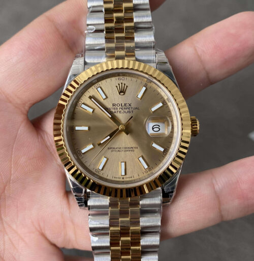 Replica Rolex Datejust M126333-0010 41MM VS Factory Gold Dial Watch
