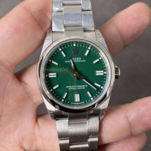Replica Rolex Oyster Perpetual M126000-0005 36MM VS Factory Green Dial Stainless Steel Watch