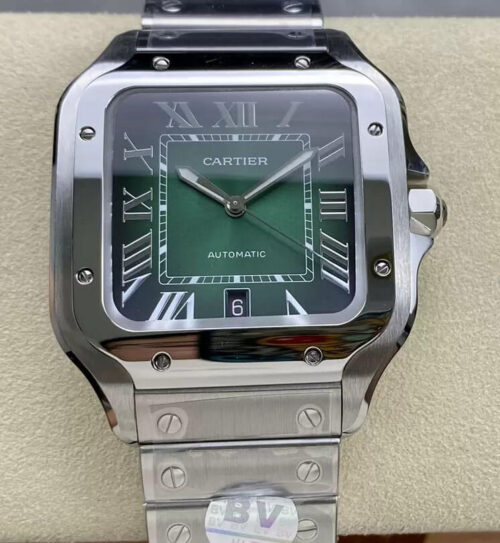 Replica Cartier De Santos WSSA0062 BV Factory Stainless Steel Bezel Watch