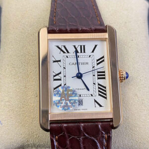 Replica Cartier Tank W5200026 AF Factory Leather Strap Watch