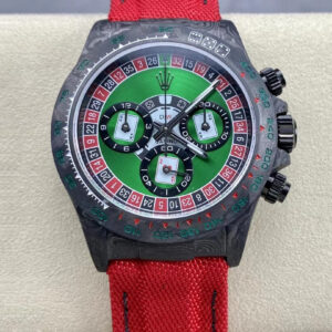 Replica Rolex Daytona Cosmograph Carbon Fiber Diw Custom Version Noob Factory Red Strap Watch