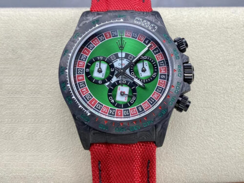 Replica Rolex Daytona Cosmograph Carbon Fiber Diw Custom Version Noob Factory Red Strap Watch