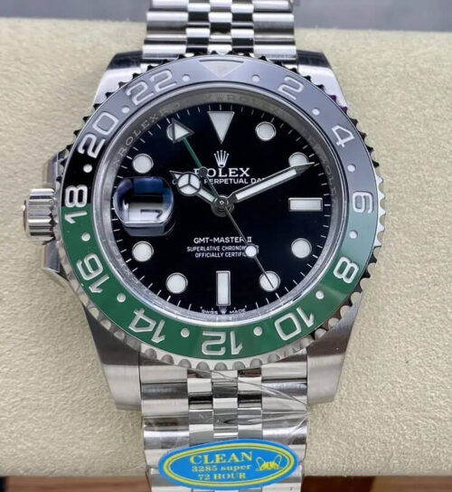 Replica Rolex GMT Master II M126720vtnr-0002 Clean Factory V3 Black Dial Stainless Steel Strap Watch