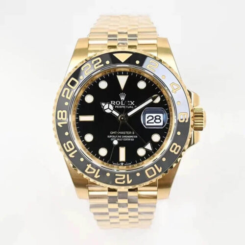 Replica Rolex GMT Master II M126713grnr-0001 EW Factory Stainless Steel Black Dial Watch