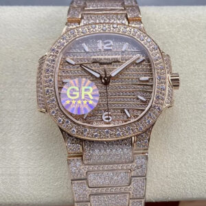 Patek Philippe Aquanaut 7118/1450R-001 GR Factory Gold Diamond Strap Watch
