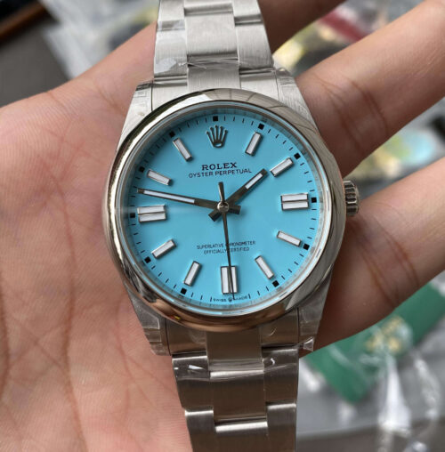 Replica Rolex Oyster Perpetual 41MM M124300-0006 VS Factory Stainless Steel Blue Dial Watch