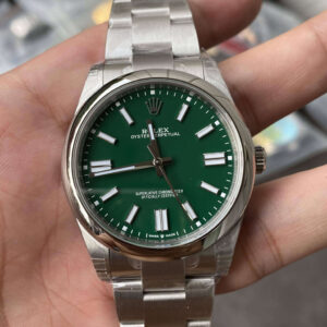 Replica Rolex Oyster Perpetual 41MM M124300-0005 VS Factory Green Dial Stainless Steel Watch