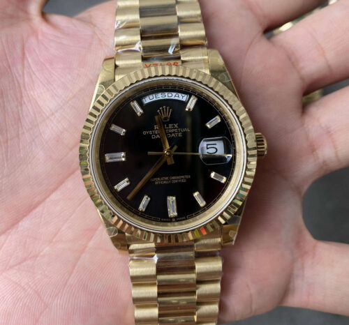 Replica Rolex Day Date M228238-0004 GM Factory V2 904L Black Dial Watch