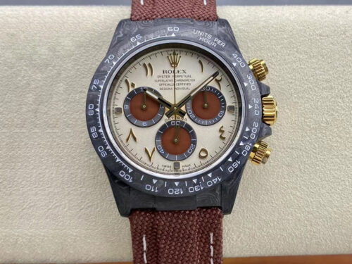 Replica Rolex Daytona Cosmograph Diw Custom Version Noob Factory Brown Fabric Strap Watch