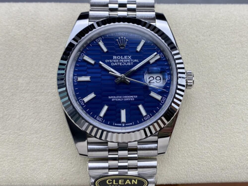 Replica Rolex Datejust 41MM M126334-0032 Clean Factory Blue Dial Stainless Steel Strap Watch